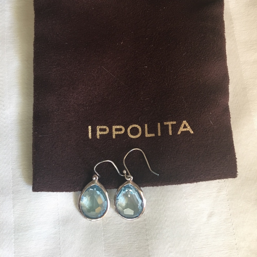 Ippolita Blue Topaz/Silver Mini Teardrop Earrings